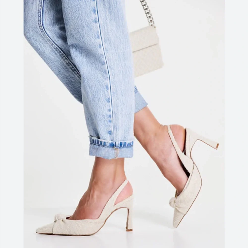 ASOS Elegant Cream Slingback Women's Shoes size 7‎